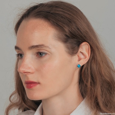 Пусеты Fiore Luna,  Aquamarine, SWE2127/2 A S Пусеты Fiore Luna,  Aquamarine, SWE2127/2 A S